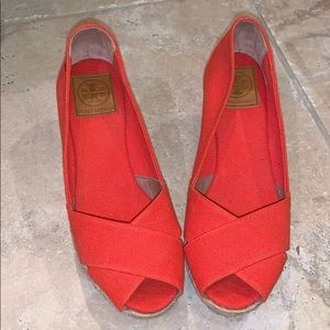 Never worn Tory Burch wedges